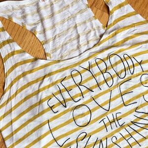Yellow and White Cut Out Sleeveless Tank Top